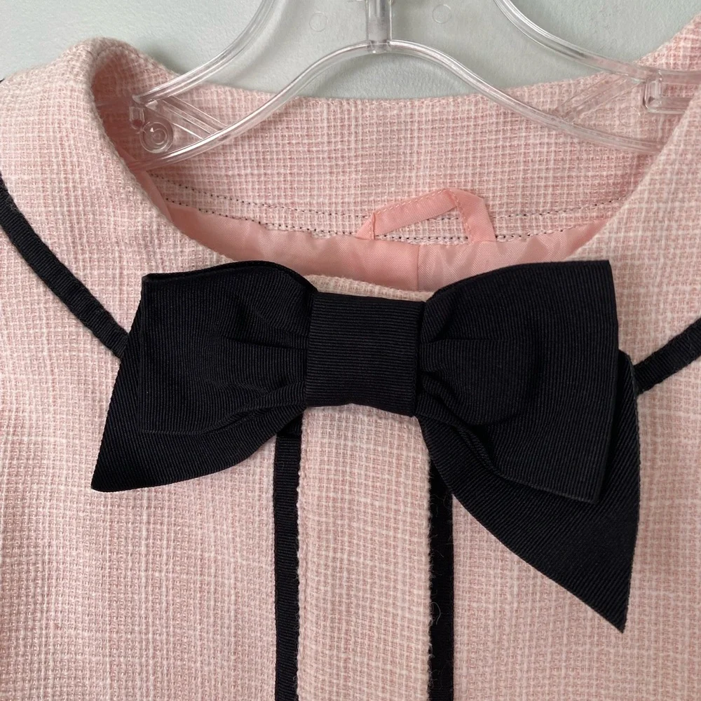 JANIE AND JACKIE Pink Parisian Bow Boucle Jacket